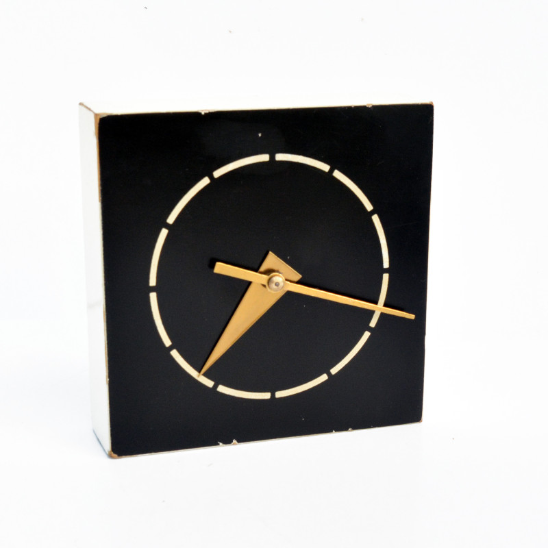 Vintage wooden wall clock Halle, Germany 1960s