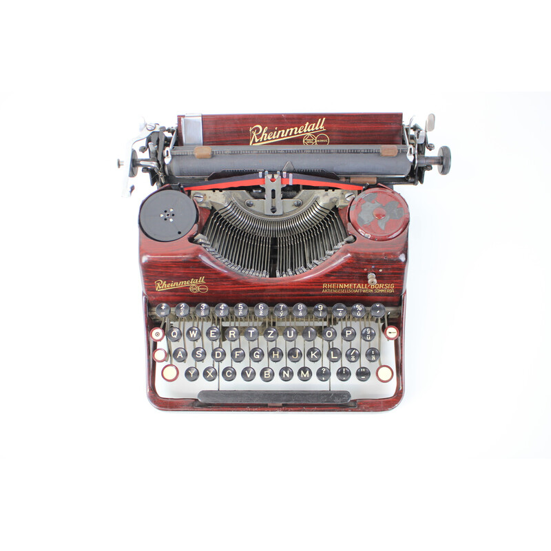 Máquina de escribir portátil vintage Rheinmetall, Alemania 1931