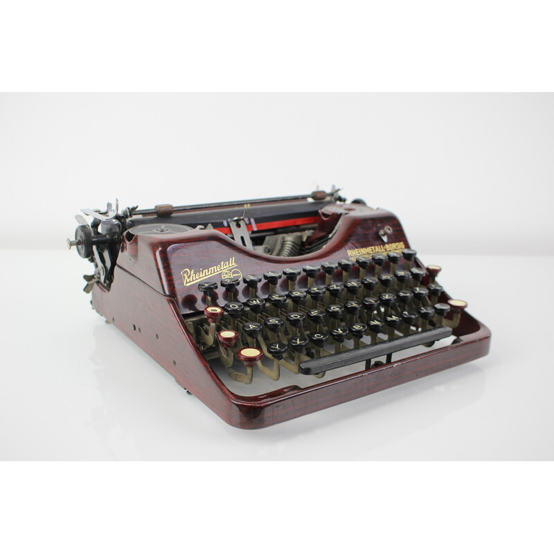 Máquina de escrever portátil Vintage Rheinmetall, Alemanha 1931