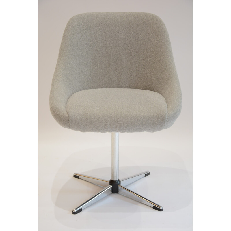 Children's desk chair in light gray fabric - 1970s