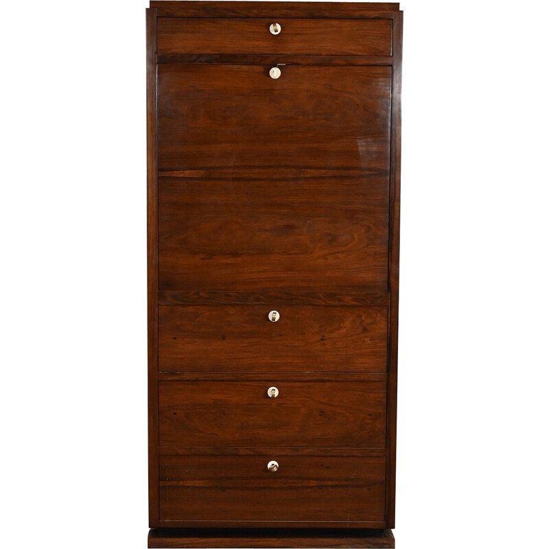 Vintage Art deco secretary in Rio rosewood, 1900s