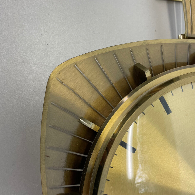 Vintage wall clock in brass and metal for Atlanta Electric, Germany 1950s