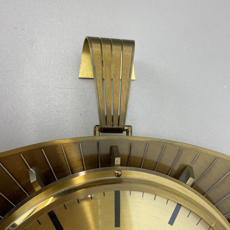 Orologio da parete vintage in ottone e metallo per Atlanta Electric, Germania 1950