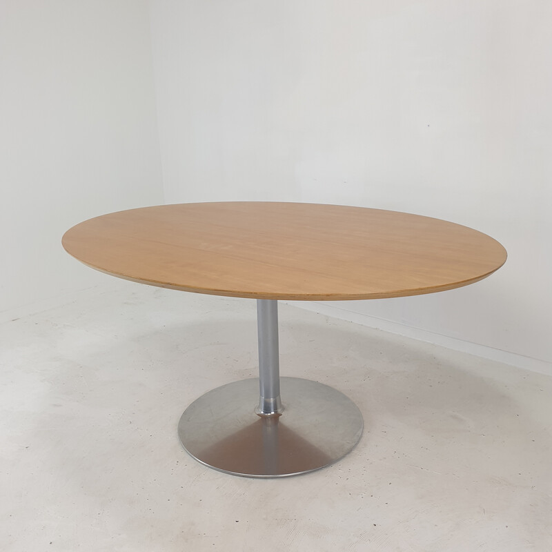 Vintage oval dining table by Pierre Paulin for Artifort