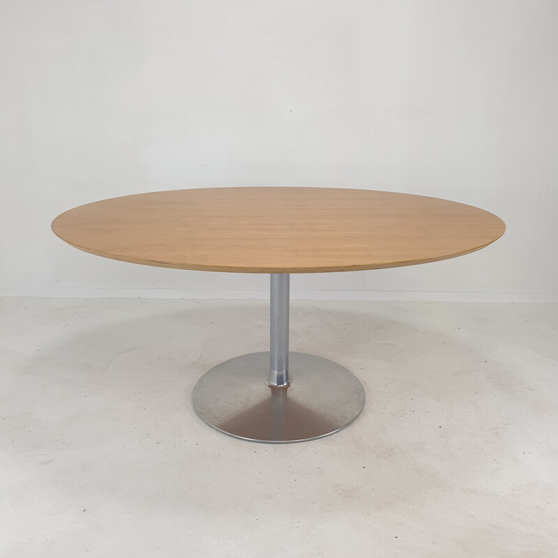 Vintage oval dining table by Pierre Paulin for Artifort