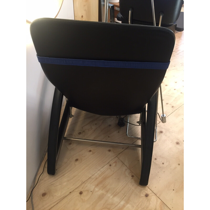 Tecta "grand repos" armchair black and blue, Jean PROUVE - 1980s