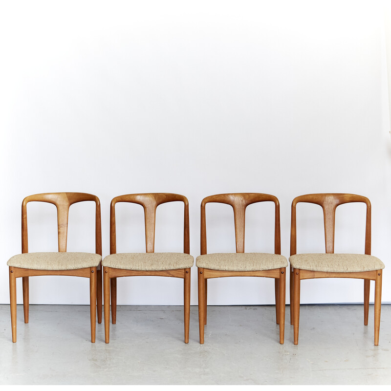 Set of 4 vintage teak and wool Juliane chairs by Johannes Andersen for Uldum, 1960s