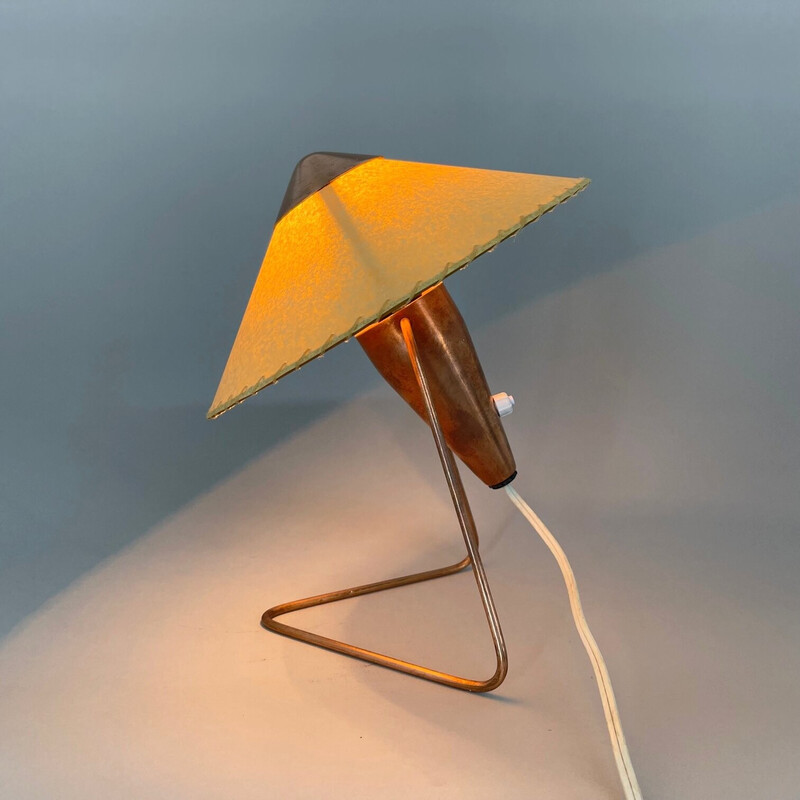 Vintage lamp with paper shade by Helena Frantova for Okolo, Czechoslovakia 1950s