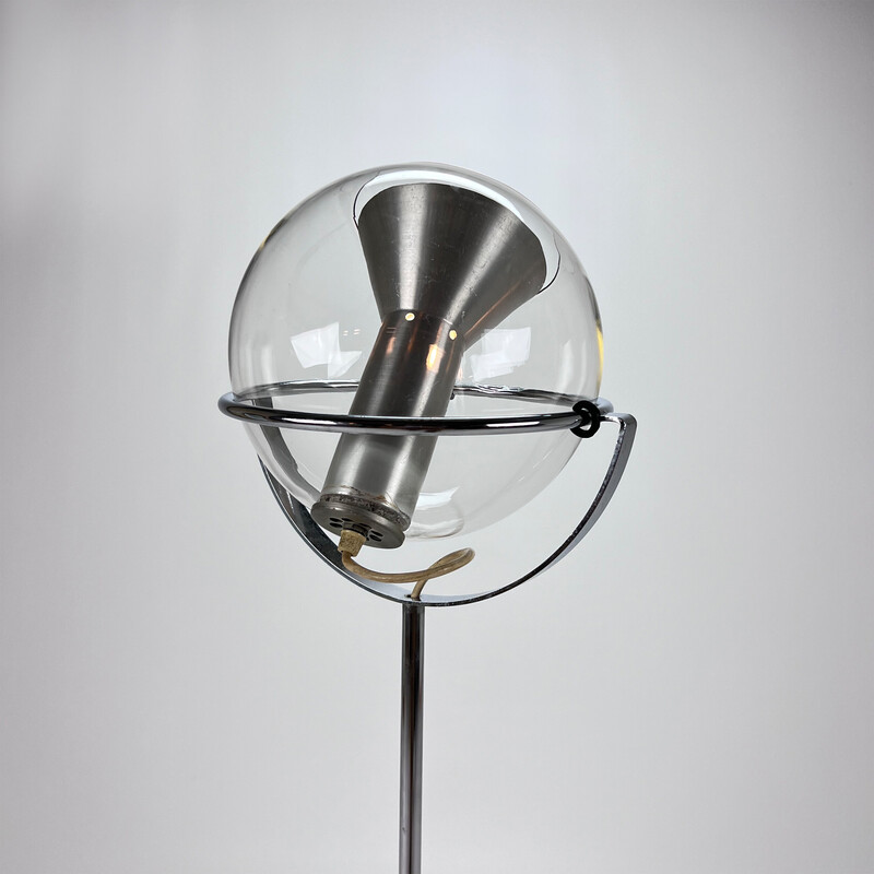 Vintage glass floor lamp by Frank Ligtelijn for Raak Amsterdam, 1960