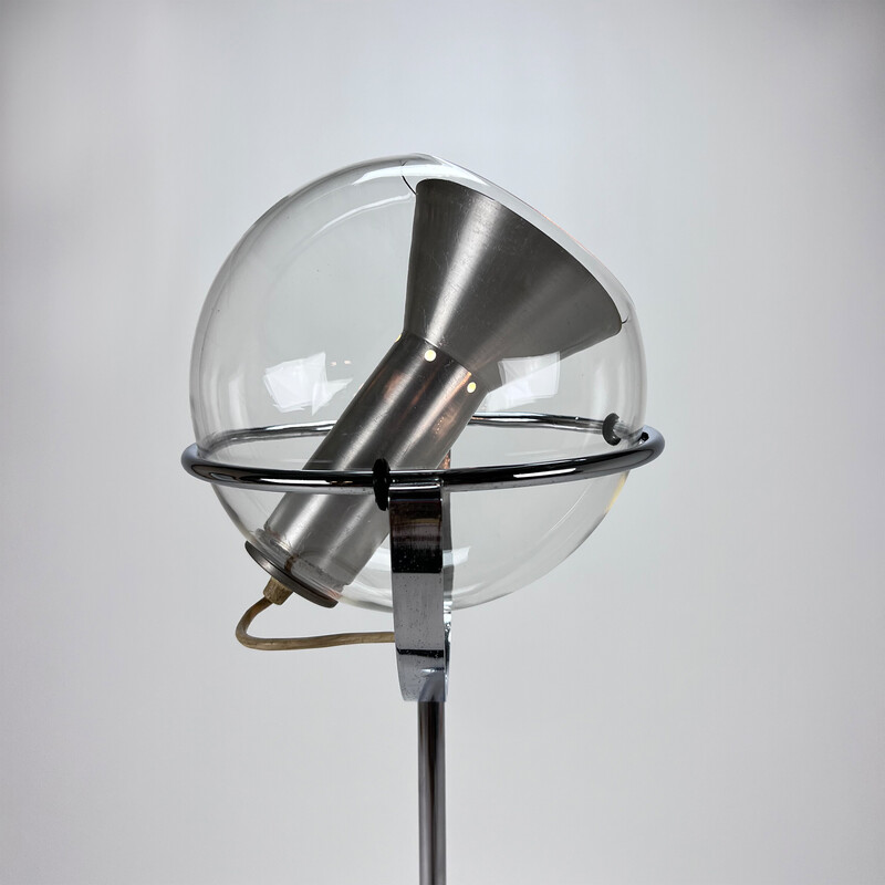 Lámpara de pie de cristal vintage de Frank Ligtelijn para Raak Amsterdam, 1960