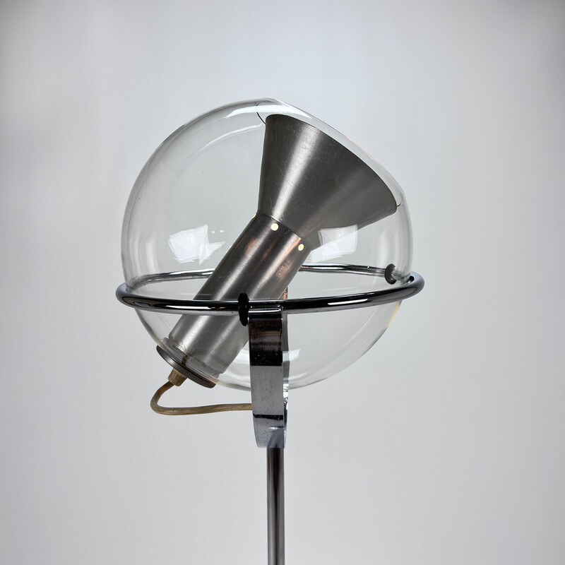 Vintage glass floor lamp by Frank Ligtelijn for Raak Amsterdam, 1960