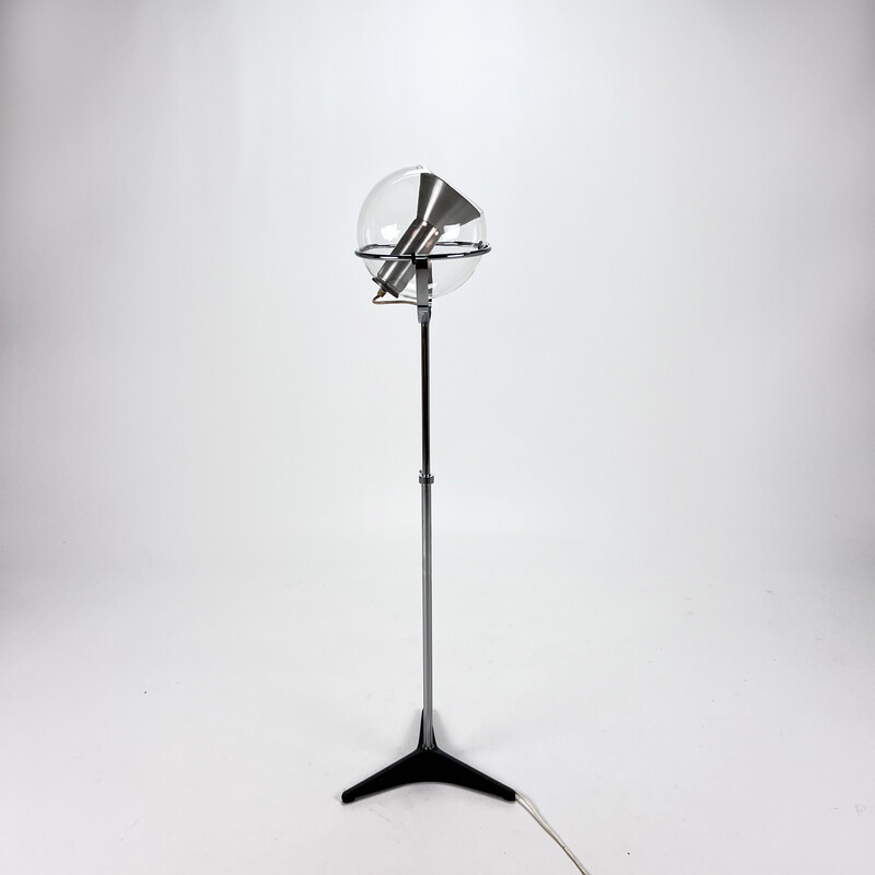 Vintage glass floor lamp by Frank Ligtelijn for Raak Amsterdam, 1960s