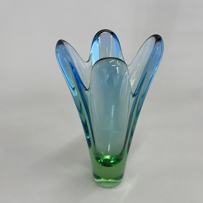 Vase vintage en verre d'art par Josef Hospodka pour Chřibská Glassworks, Tchécoslovaquie 1960