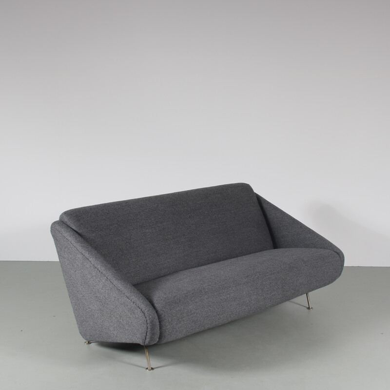 Canapé vintage en tissu gris par Theo Ruth pour Artifort, Pays-Bas 1950