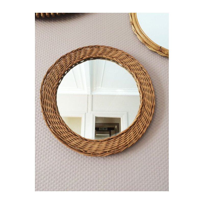 Vintage mirror in rattan - 1950s