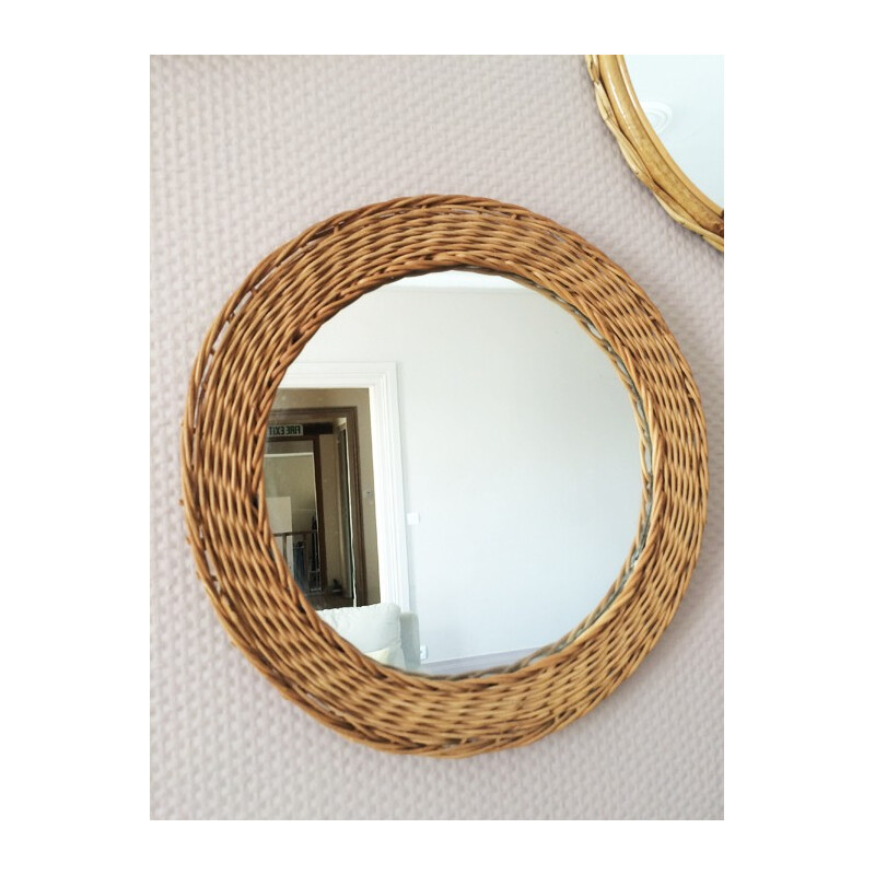 Vintage mirror in rattan - 1950s