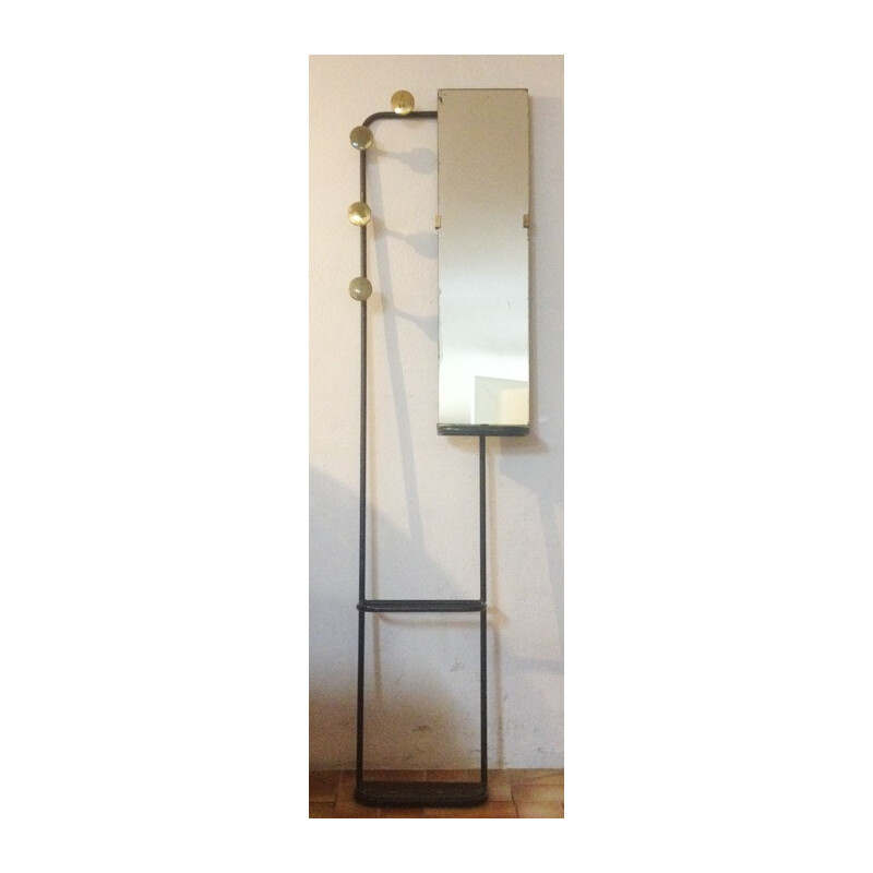 Vintage golden coat rack in metal - 1950s