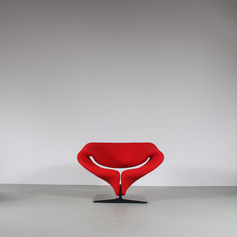 Vintage "Ruban" rode fauteuil van Pierre Paulin voor Artifort, Nederland 1970