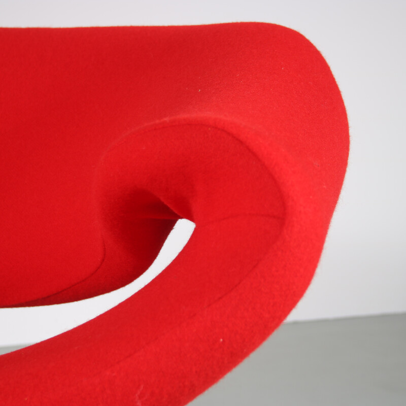 Alter roter Sessel "Ruban" von Pierre Paulin für Artifort, Niederlande 1970er Jahre
