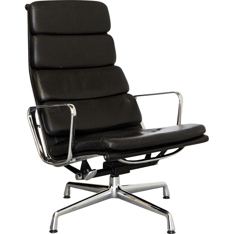 Vintage Ea 222 Softpad armchair by Charles and Ray Eames for Vitra