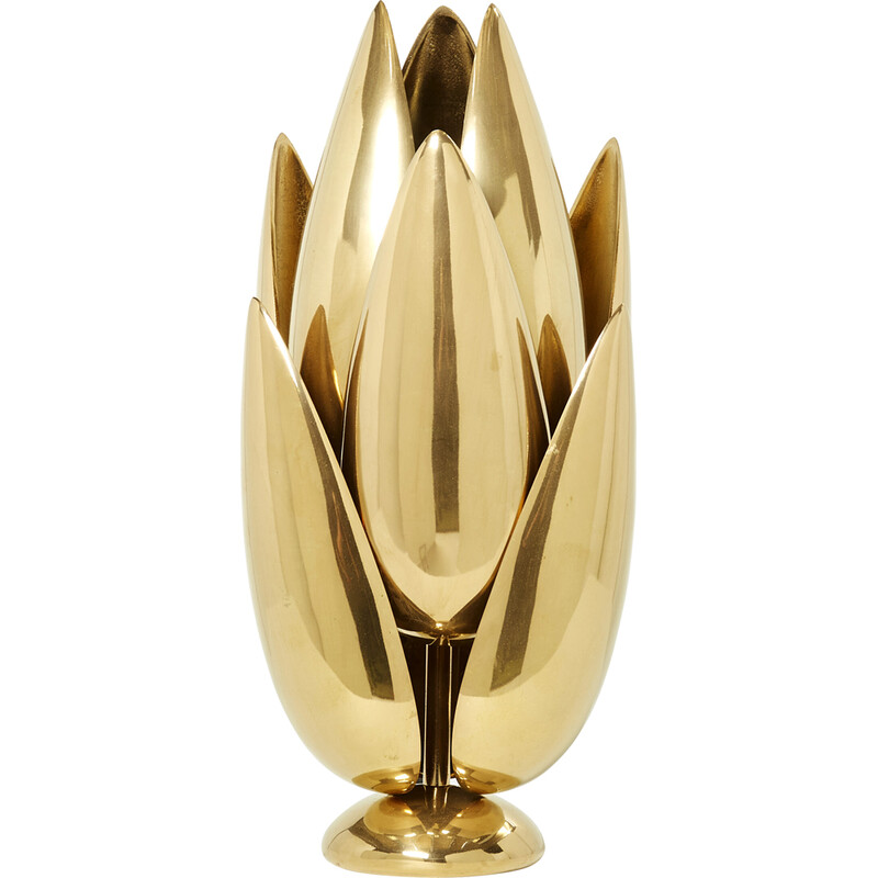 Lampe Lotus vintage en bronze doré par Michel Armand, 1970