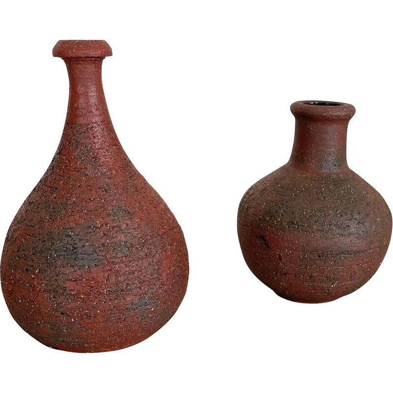 Pair of vintage Studio Pottery sculptural objects by Gerhard Liebenthron, Germany 1970s