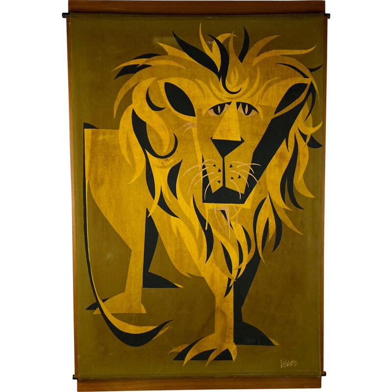 Mid-eeuws wandpaneel Lion, Italië 1960