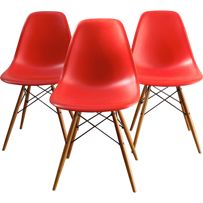 Silla vintage Dsw de Charles y Ray Eames para Vitra