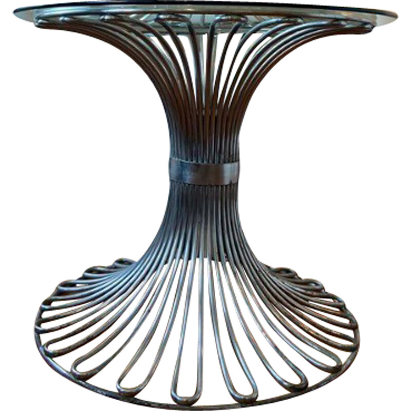 Vintage smoked glass table by Gastone Rinaldi for Rima, 1970