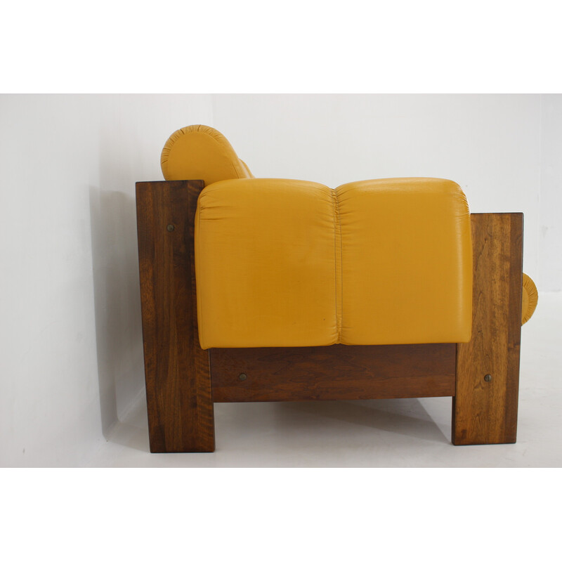 Vintage leatherette sofa, Czechoslovakia 1970s