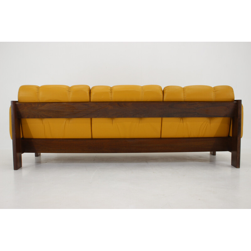 Vintage leatherette sofa, Czechoslovakia 1970s