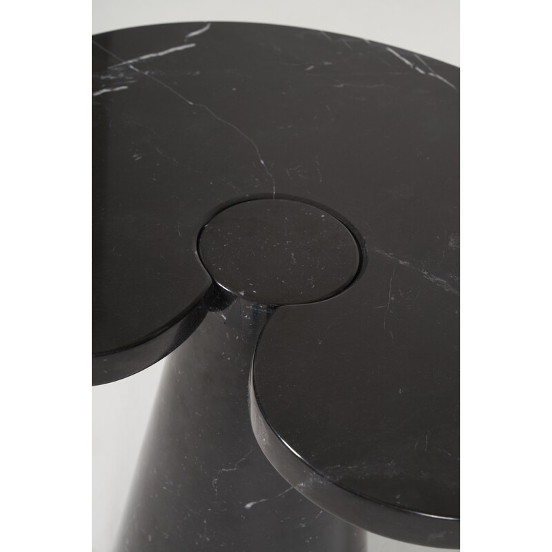 Vintage Eros side table in black marble by Angelo Mangiarotti for Skipper, 1971s