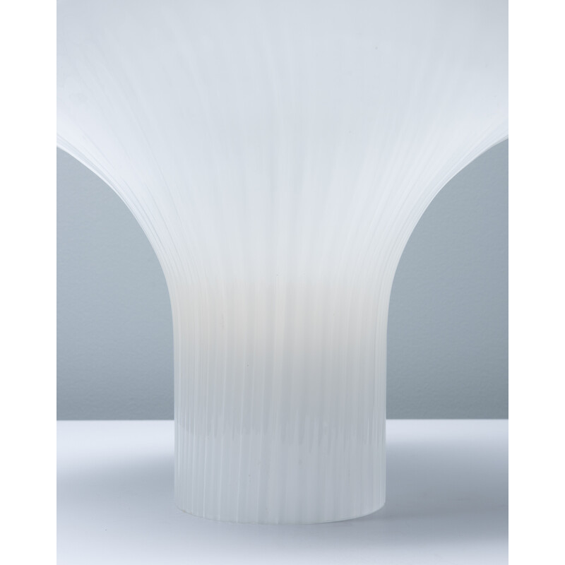 Vintage table lamp in white Murano glass for Venini, 1970s