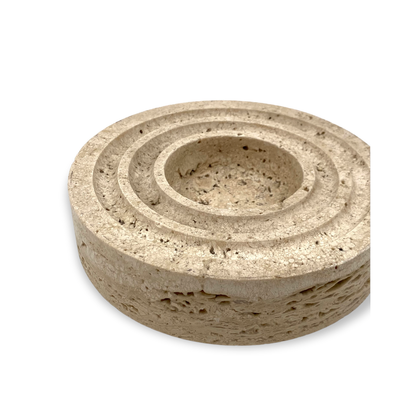 Vintage ashtray in travertine by Cerri Nestore, Italy 1970s