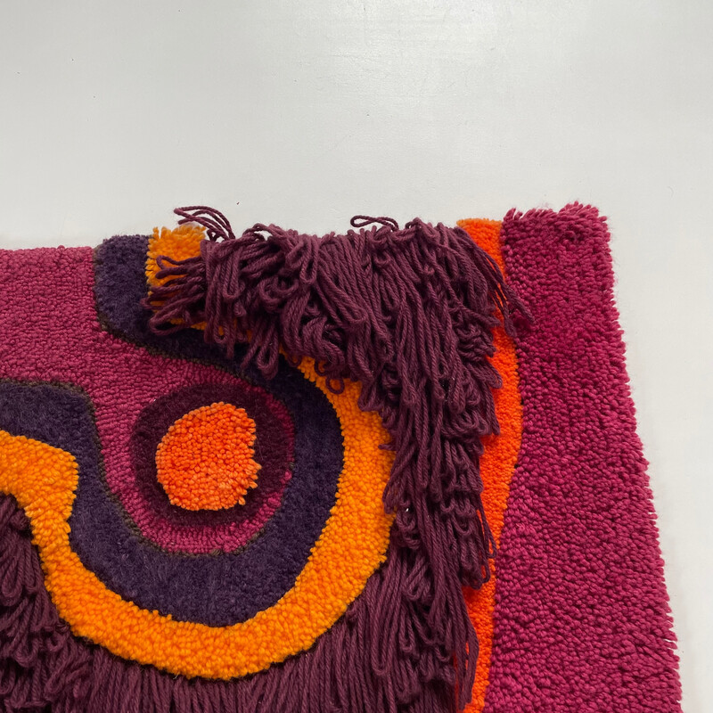 Vintage wool wall rug by Ewald Kröner for Schloss Hackhausen, Germany 1970s