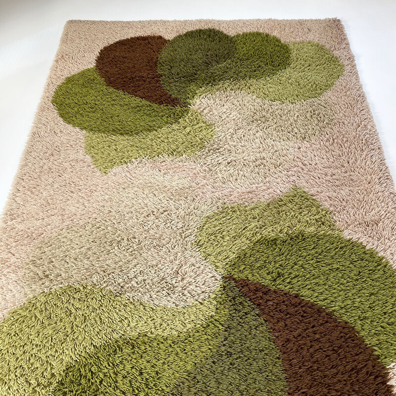 Vintage high pile rug in multicolored polyacrylic wool by Desso, Netherlands 1970s