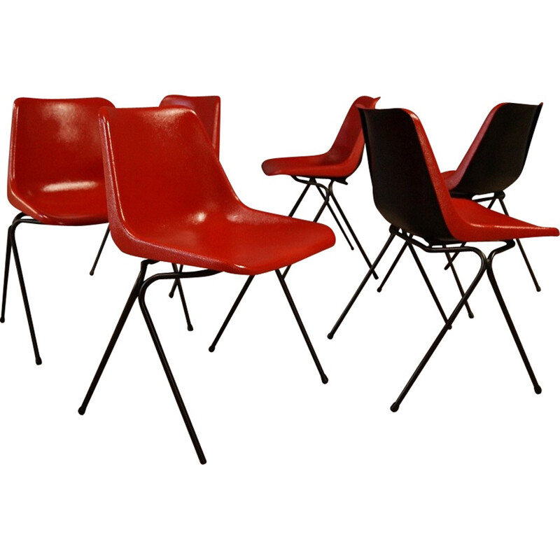 Set of 6 dining chairs Robin Day - 1960s