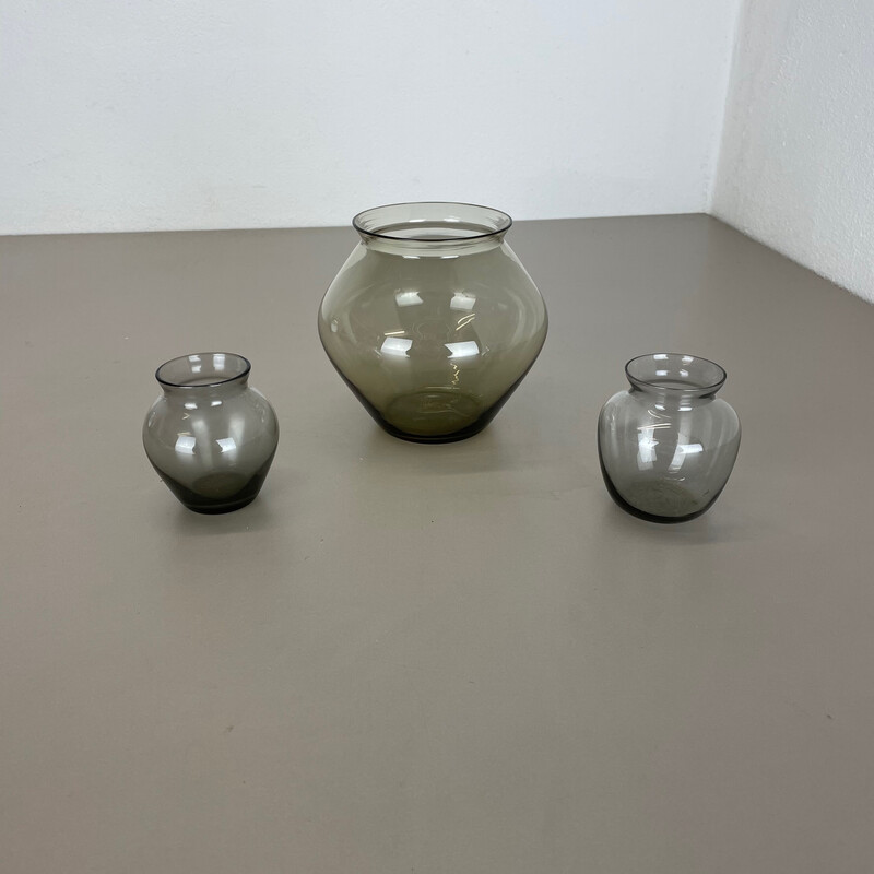 Set of 3 vintage turmaline vases by Wilhelm Wagenfeld for Wmf, Germany 1960s