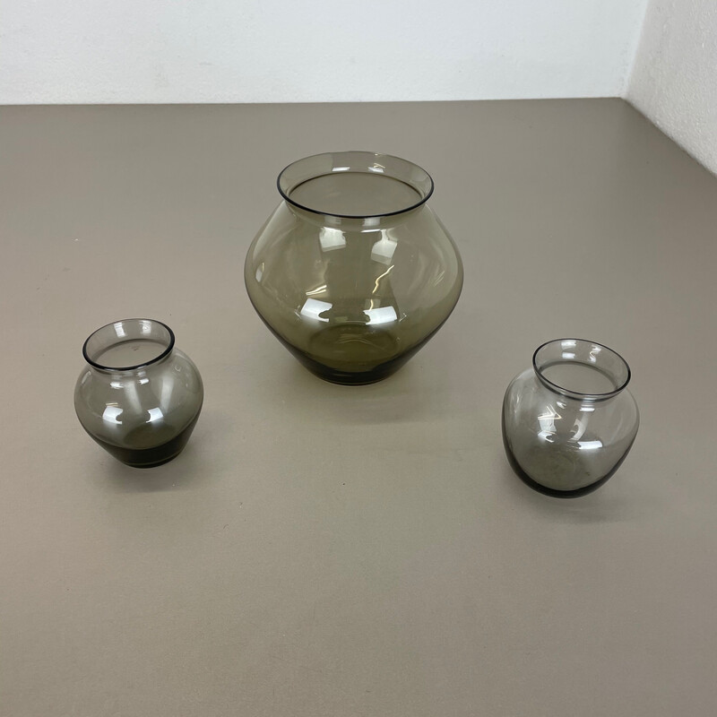 Conjunto de 3 vasos de turmalina vintage de Wilhelm Wagenfeld para Wmf, Alemanha nos anos 60