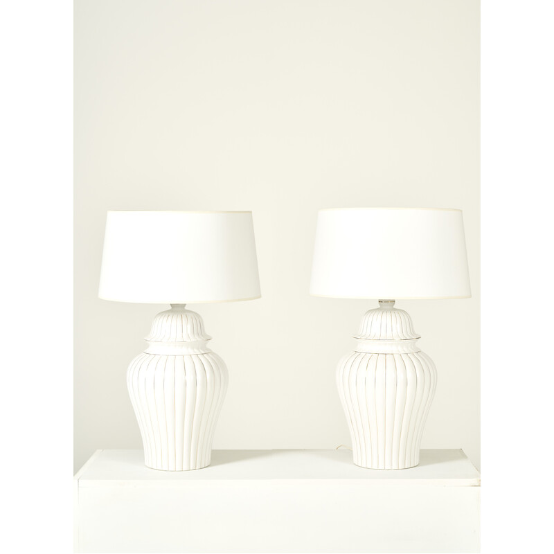 Pair of vintage lamps by Tommaso Barbi, Italy 1970