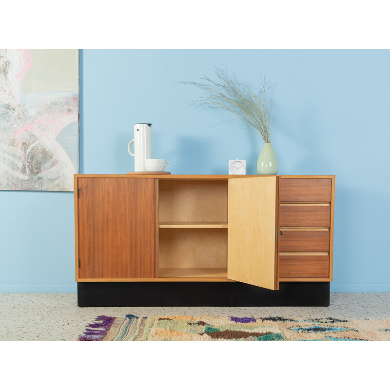 Credenza vintage in noce e formica nera, Germania, anni '50