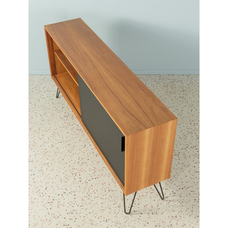 Vintage walnut and black formica highboard by Lothar Wegner, Germany 1960s