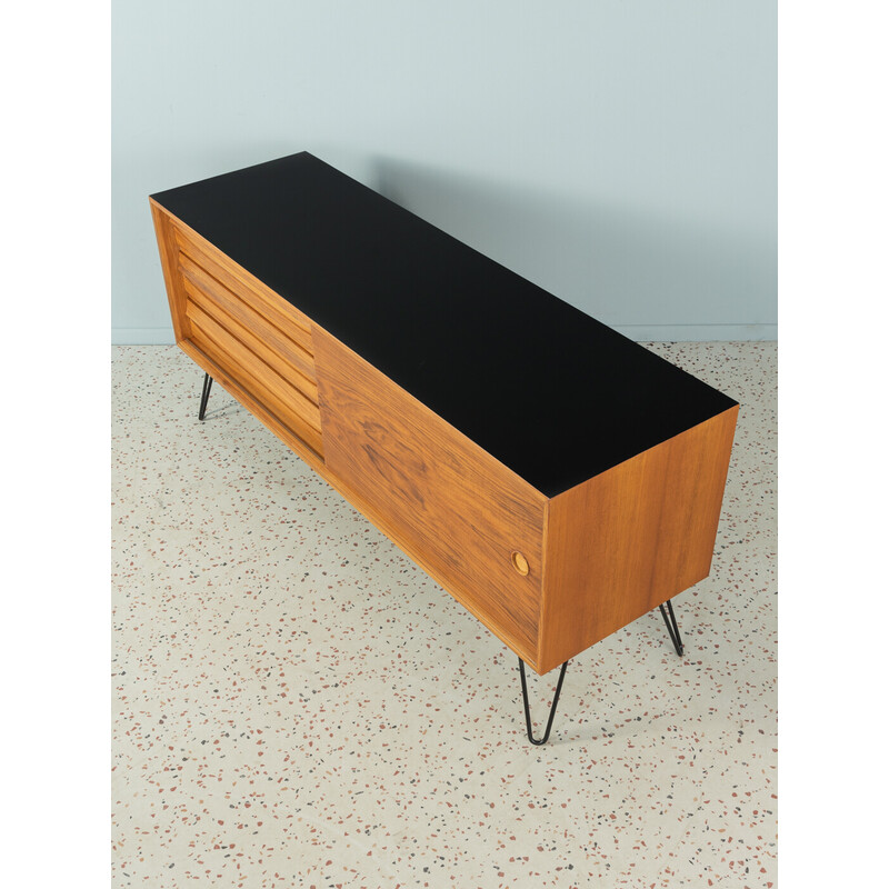 Vintage walnut and black formica sideboard by Lothar Wegner, Germany 1960s