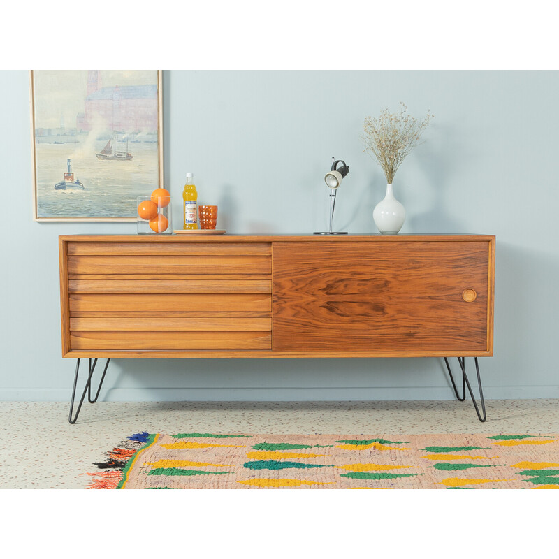 Vintage walnut and black formica sideboard by Lothar Wegner, Germany 1960s