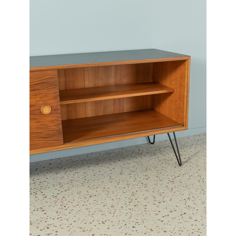 Vintage walnut and black formica sideboard by Lothar Wegner, Germany 1960s