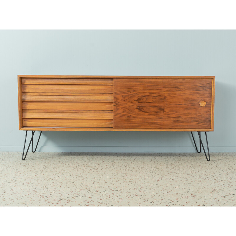 Vintage walnut and black formica sideboard by Lothar Wegner, Germany 1960s