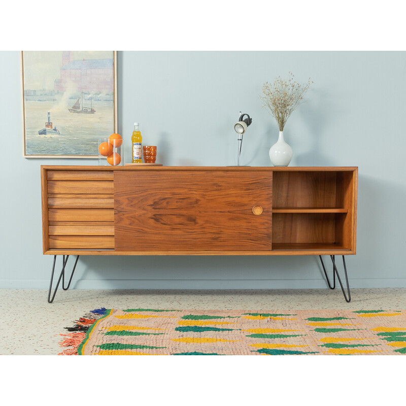 Vintage walnut and black formica sideboard by Lothar Wegner, Germany 1960s