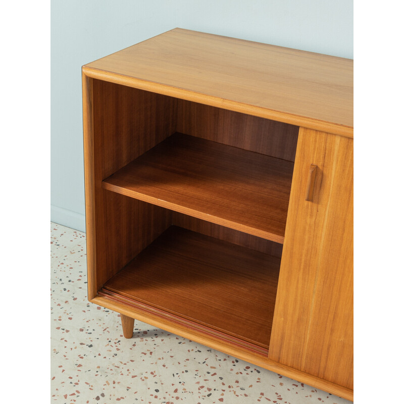 Vintage walnut and black formica chest of drawers with tapered legs, Germany 1950s