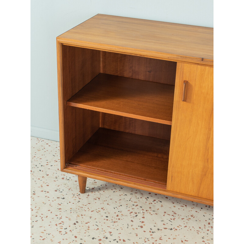 Vintage walnut chest of drawers with two sliding doors, Germany 1950s