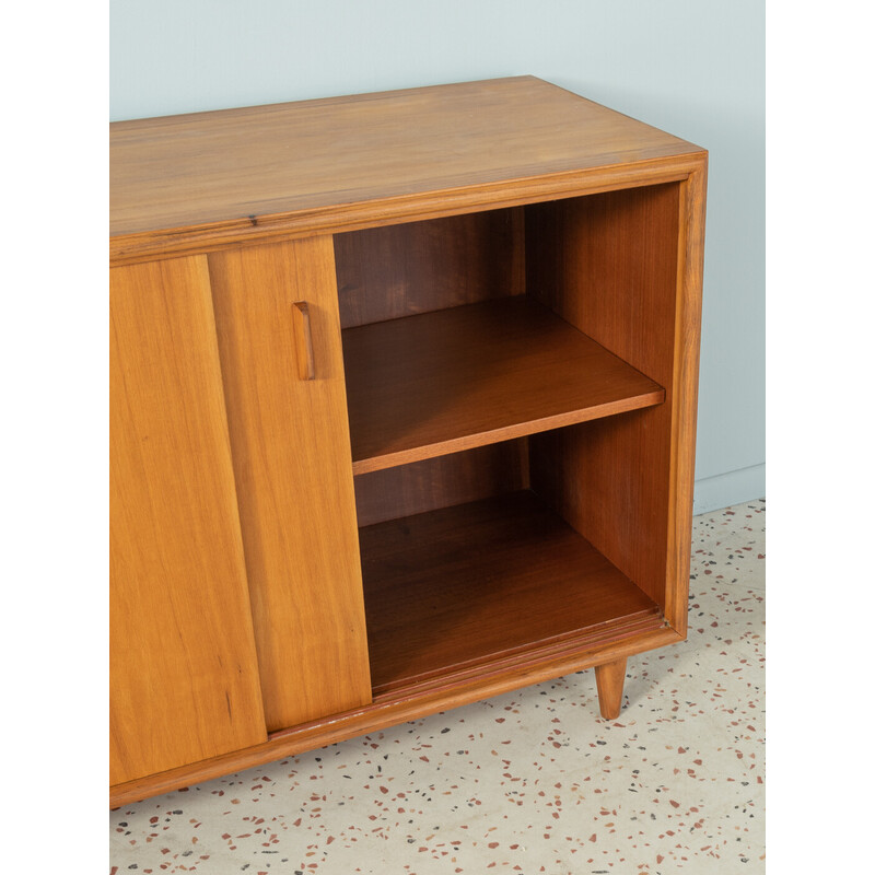 Vintage walnut chest of drawers with two sliding doors, Germany 1950s